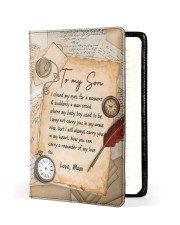 I Closed My Eyes For A Moment Mom To Son Medium - Leather Notebook front