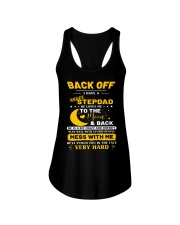 Back Off I Have A Crazy Stepdad To Daughter Ladies Flowy Tank tile