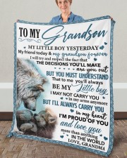 My Little GS Yesterday Friend Today To Grandson Fleece Blanket - 50" x 60" aos-coral-fleece-blanket-50x60-lifestyle-front-02a
