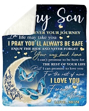 Wherever Your Journey In Life Mom To Son Sherpa Fleece Blanket tile