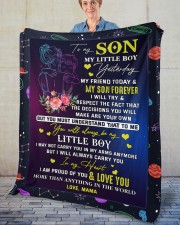 My Little Boy Yesterday My Friend Today Mom To Son Fleece Blanket - 50" x 60" aos-coral-fleece-blanket-50x60-lifestyle-front-02