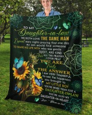 We Both Love The Same Man To Daughter-In-Law Fleece Blanket - 50" x 60" aos-coral-fleece-blanket-50x60-lifestyle-front-02b