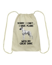 I have plans with my dog Great Dane Drawstring Bag tile