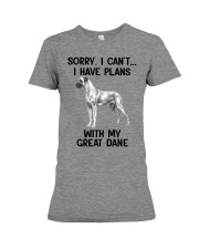 I have plans with my dog Great Dane Premium Fit Ladies Tee tile