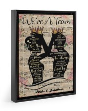 Personalized Name We're A Team Floating Framed Canvas Prints Black tile