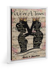 Personalized Name We're A Team Floating Framed Canvas Prints White tile