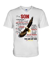 I Close My Eyes For But A Moment Eagle Dad To Son V-Neck T-Shirt tile