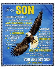 I Close My Eyes For But A Moment Eagle Dad To Son Fleece Blanket - 50" x 60" front