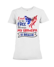 Eagle Land Of The F-ree Bcuz My Grandpa Is Brave Premium Fit Ladies Tee tile