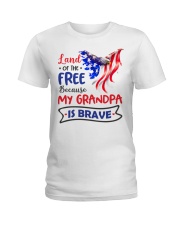 Eagle Land Of The F-ree Bcuz My Grandpa Is Brave Ladies T-Shirt tile