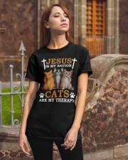 Jesus Is My Savior Cats Are My Therapy Classic T-Shirt apparel-classic-tshirt-lifestyle-06