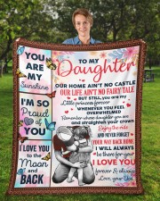Our Home Ain't No Castle Dad To Daughter Fleece Blanket - 50" x 60" aos-coral-fleece-blanket-50x60-lifestyle-front-01a