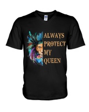 Always Protect My Queen To Husband V-Neck T-Shirt tile