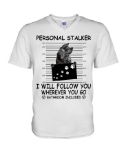 Personal Stalker Cane Corso V-Neck T-Shirt tile