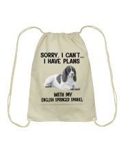 I have plans with my dog English Springer Spaniel Drawstring Bag tile