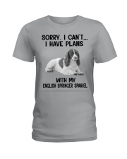 I have plans with my dog English Springer Spaniel Ladies T-Shirt tile