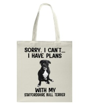 I have plans with dog Staffordshire Bull Terrier Tote Bag tile