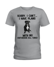 I have plans with dog Staffordshire Bull Terrier Ladies T-Shirt tile