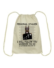 Personal Stalker Doberman Pinscher Drawstring Bag tile