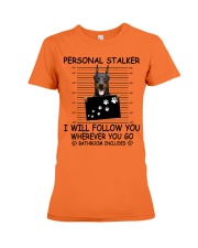 Personal Stalker Doberman Pinscher Premium Fit Ladies Tee tile