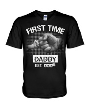 First Time Daddy Est 2021 Daughter To Dad V-Neck T-Shirt tile