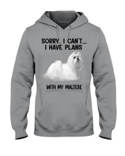 I have plans with my dog Maltese Hooded Sweatshirt tile