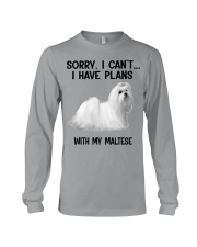 I have plans with my dog Maltese Long Sleeve Tee tile