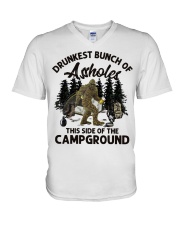 Drunkest Bunch Of Asshole Beer Campground V-Neck T-Shirt tile