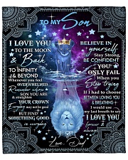 I Love You To The Moon And Back Dad To Son Fleece Blanket - 50" x 60" front