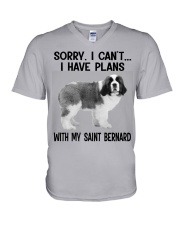 I have plans with my dog Saint Bernard V-Neck T-Shirt tile