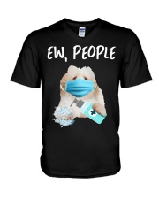 Ew People Dog Wearing A Face Mask Coton de Tulear V-Neck T-Shirt tile