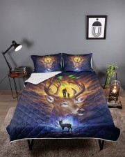 Dad and son deer Queen Quilt Bed Set aos-queen-quilt-bed-set-lifestyle-front-02