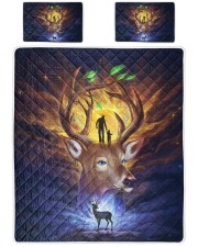 Dad and son deer Queen Quilt Bed Set front