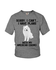 I have plans with my dog American Eskimo Youth T-Shirt tile