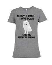 I have plans with my dog American Eskimo Premium Fit Ladies Tee tile