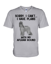 I have plans with my dog Afghan Hound V-Neck T-Shirt tile