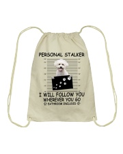 Personal Stalker Bichon Frise Drawstring Bag tile