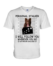 Personal Stalker aussie V-Neck T-Shirt tile