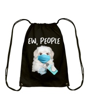 Ew People Dog Wearing A Face Mask Maltese Drawstring Bag tile