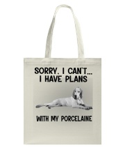 I have plans with my dog Porcelaine Tote Bag tile