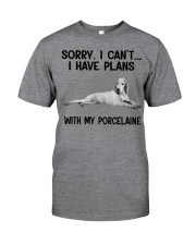 I have plans with my dog Porcelaine Classic T-Shirt front