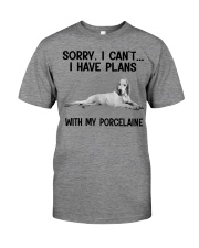 I have plans with my dog Porcelaine Premium Fit Mens Tee tile