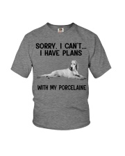 I have plans with my dog Porcelaine Youth T-Shirt tile