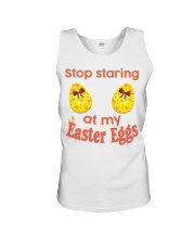 Stop Staring At My Easter Eggs Unisex Tank tile