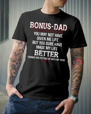 Bonus Dad Thanks For Putting Up With Mom Classic T-Shirt lifestyle-mens-crewneck-front-6