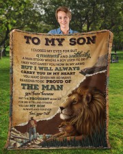 Lion Dad To Son I Closed My Eyes For But A Moment Fleece Blanket - 50" x 60" aos-coral-fleece-blanket-50x60-lifestyle-front-01a
