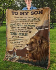 Lion Dad To Son I Closed My Eyes For But A Moment Fleece Blanket - 50" x 60" aos-coral-fleece-blanket-50x60-lifestyle-front-02b