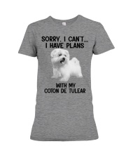 I have plans with my dog Coton de Tulear Premium Fit Ladies Tee tile