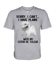 I have plans with my dog Coton de Tulear V-Neck T-Shirt tile