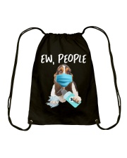 Ew People Dog Wearing A Face Mask Basset Hound Drawstring Bag tile